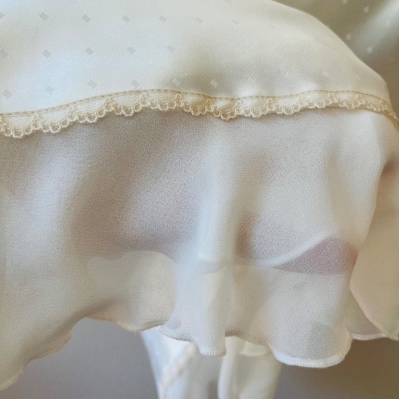 Linea Donatella Sz M Satin Babydoll Shiny Lace Night Gown V Neck Straps - Picture 9 of 10